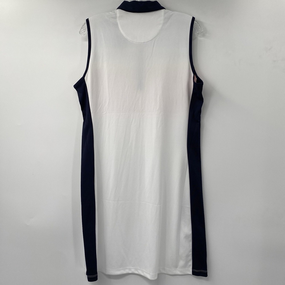 Callaway Golf Dress Womens Large White Navy Striped Sleeveless Opti-Dri UPF 50 - Picture 2 of 7